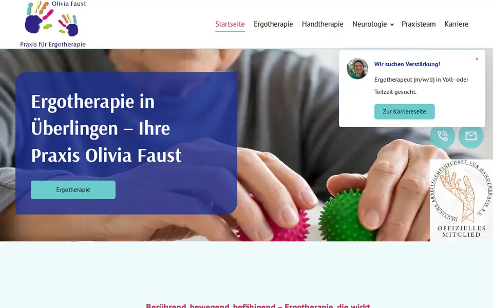 Neue Website von Ergotherapie Olivia Faust (Startseite)