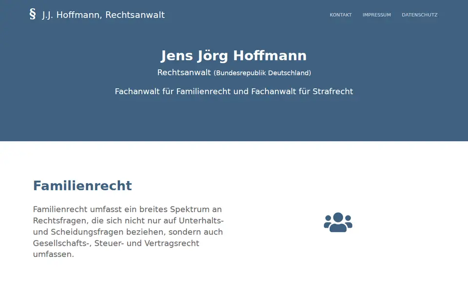 Alte Website von Rechtsanwalt J. J. Hoffmann (Startseite)